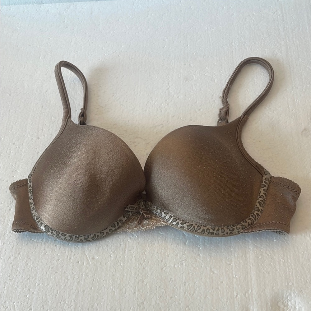 Wonder bra animal print gel satin nude push-up Women's Bra 32B